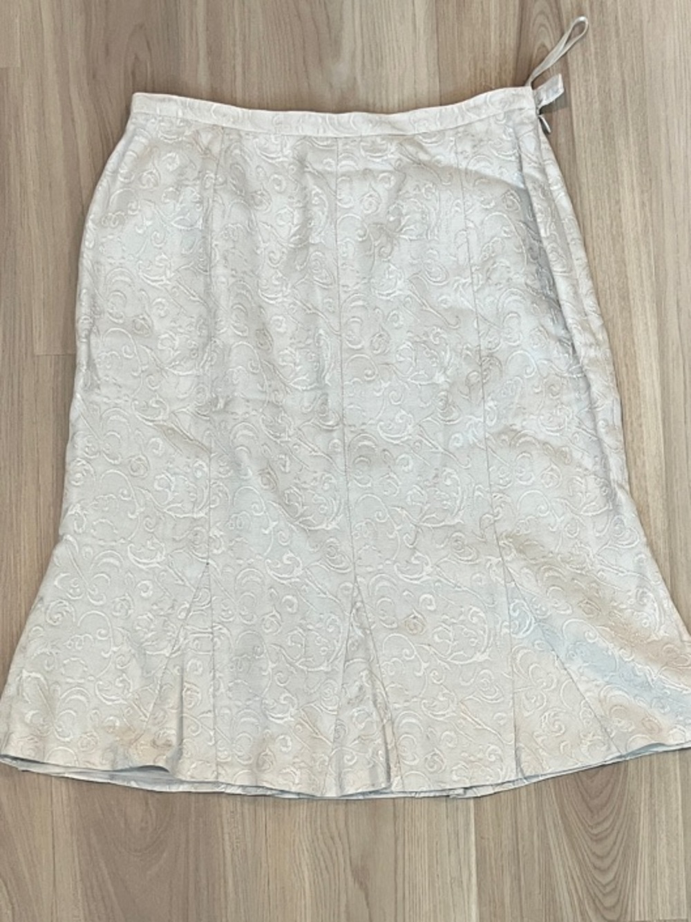 Amanda Smith Cream Embroidered A-Line Skirt